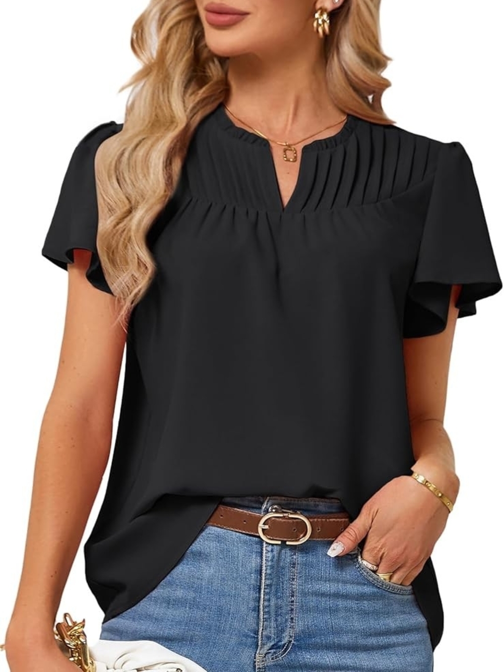 JASAMBAC Women's Summer Dressy Casual Blouse